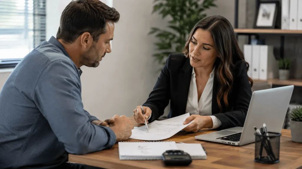 Lender and investor reviewing an ARV in real estate loan estimate