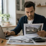Person planning how to start investing in real estate at a kitchen table