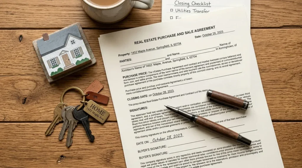 Real estate paperwork and house keys representing a comparison of top real estate companies