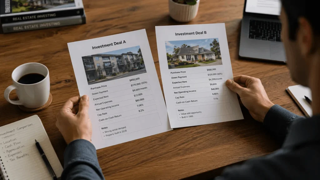Comparing real estate crowdfunding deals when learning how to start investing in real estate