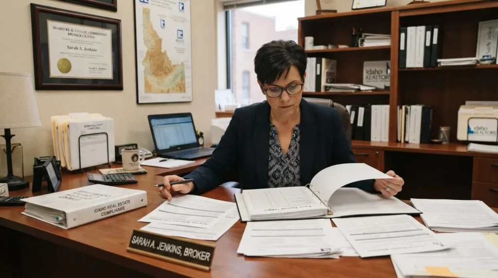 Idaho real estate commission licensing paperwork review