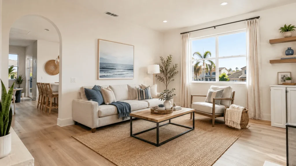 Staged Oceanside real estate home interior for sale