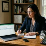 Investor calculating what NOI in real estate means using a property income and expense spreadsheet