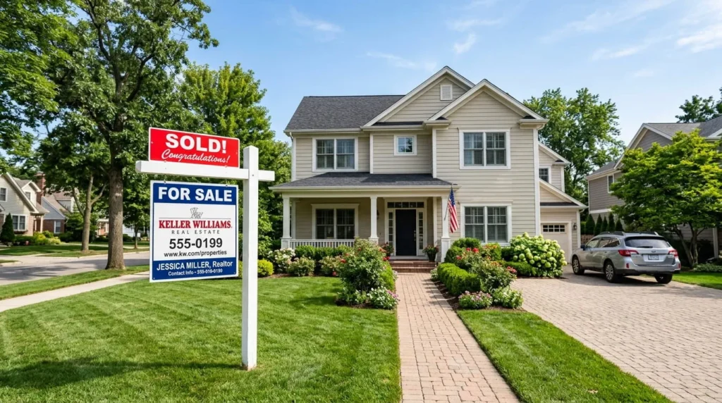 Sold sign in front of a home sold with the help of a top real estate company