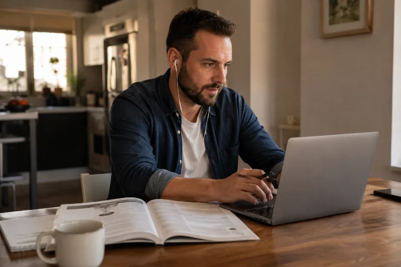 taking online coursework to get a real estate license
