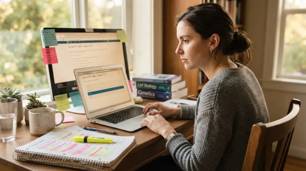 reviewing a real estate practice exam score report by category