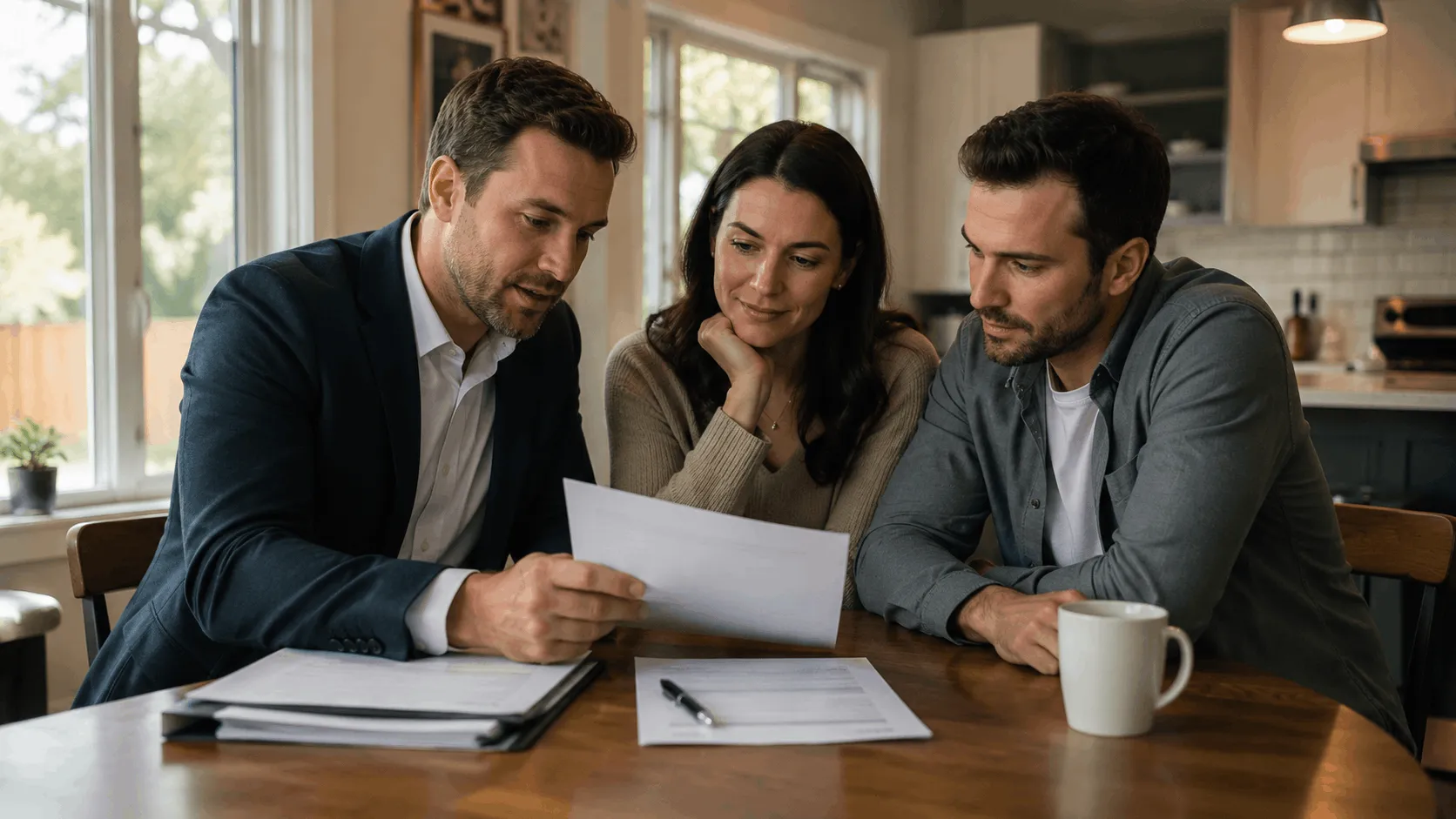 real estate agent explaining what is contingent in real estate to home buyers