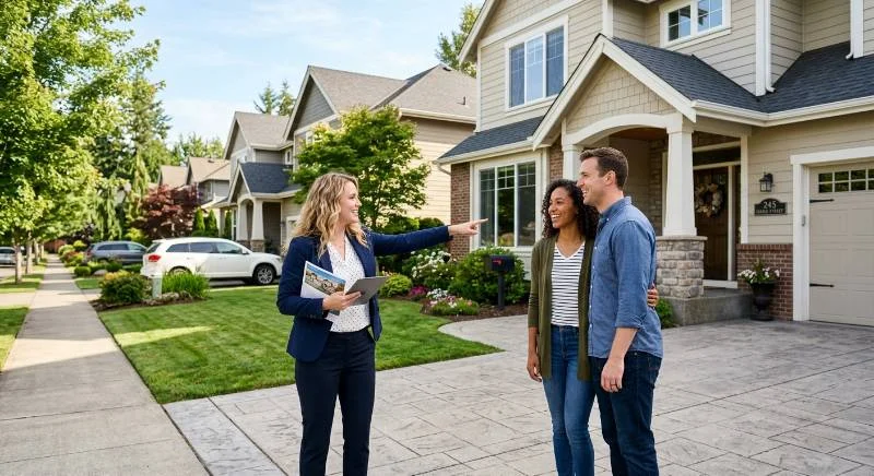 licensed real estate agent working with clients in california