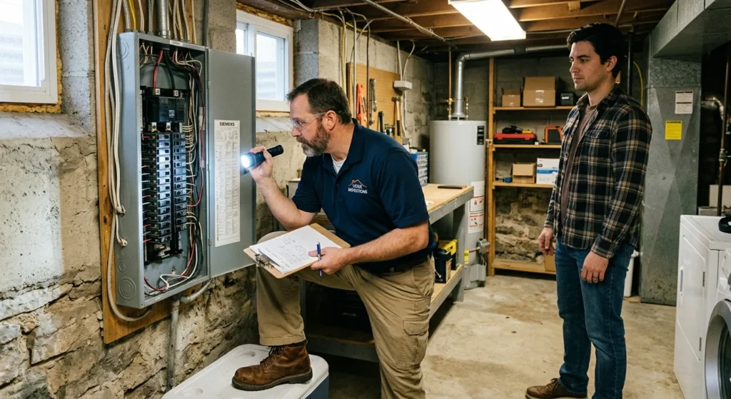 Home inspection during a pending sale, explaining what does pending mean in real estate