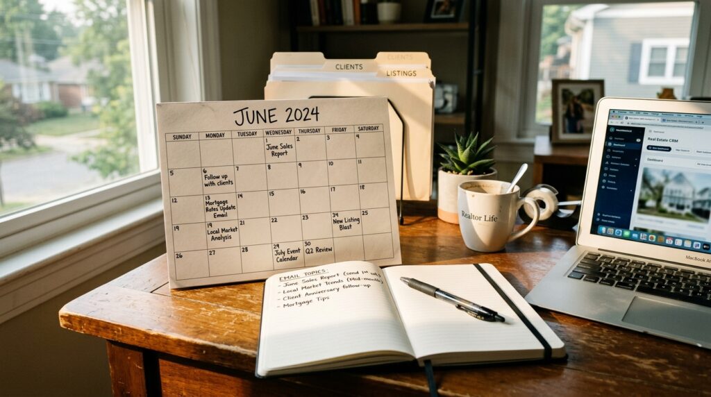 Content calendar planning a year of email marketing for real estate